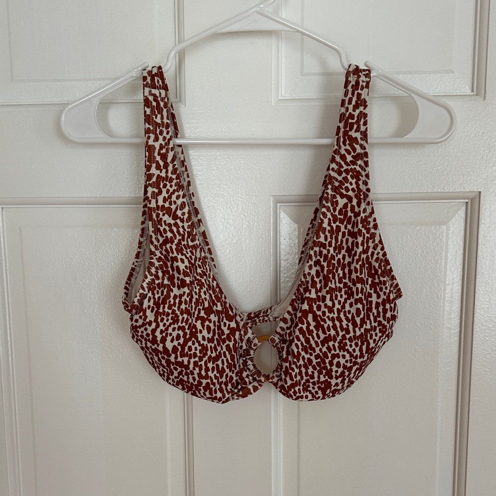 Old Navy Red and White Patterned Swim Top